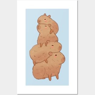 Capybara stack Posters and Art